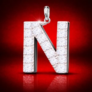Подвеска серебряная буква "N" арт.30301L ФОТО - SRIBLODAR