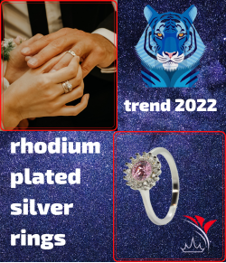 РОДИРОВАННЫЕ СЕРЕБРЯНЫЕ КОЛЬЦА С ФИАНИТАМИ - 2022
