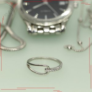 Кольцо серебряное "Бусенто" c фианитом ФОТО-SRIBLODAR TM